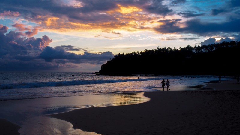 Mirissa beach at sunset