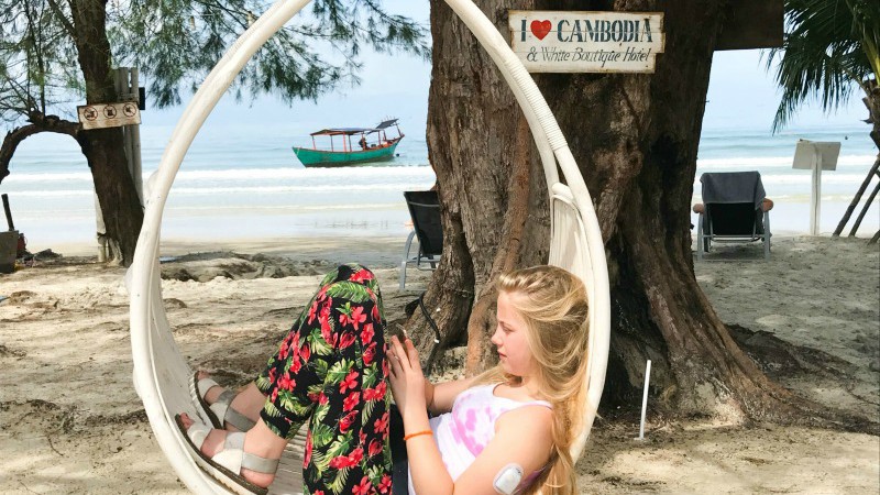 Helen's daughter, Maddie, in Cambodia