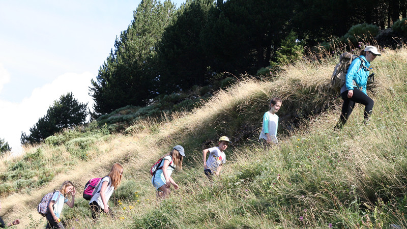Kids hiking in Andorra