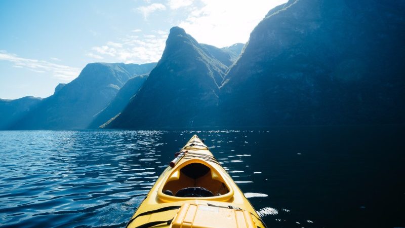 Kayaking through Naeroyfjord 