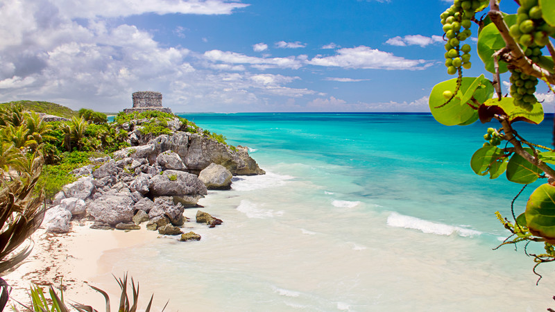 Beautiful beach in Tulum, Mexico