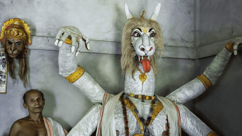 Masks in one of Majuli's satras