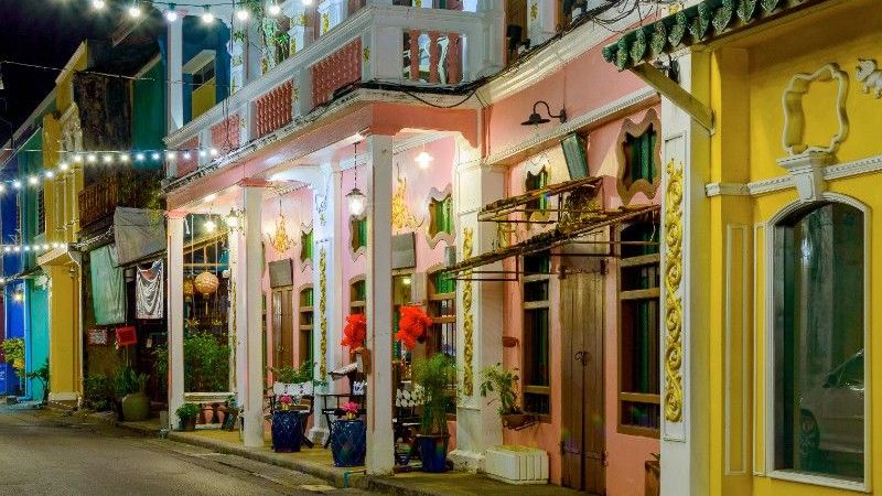 Colourful buildings in Phuket Old Town