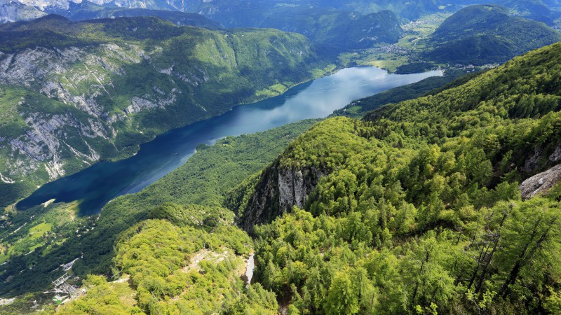 Views over the mountains from Vogel cable car, Slovenia