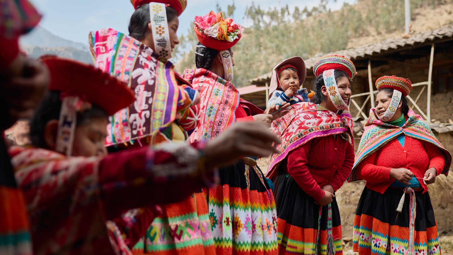 Women from the Huilloc village, a traditional Quechua community in the Sacred Valley
