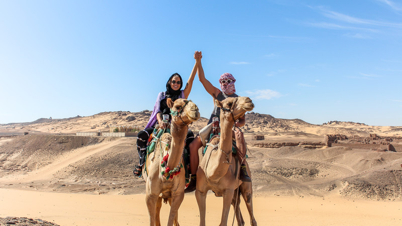 Camel riding in Aswan, Egypt