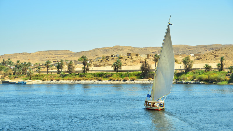 Felucca cruising the Nile in Egypt