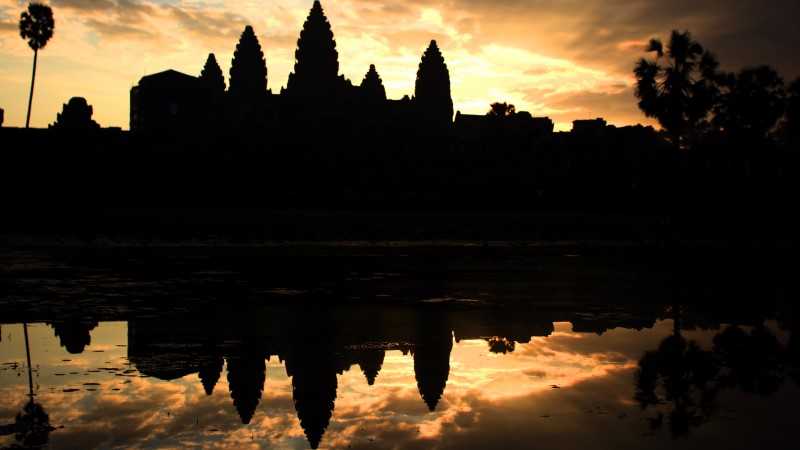 Angkor Wat at sunrise in Cambodia