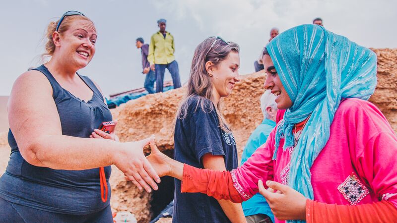Meeting the locals. in Morocco