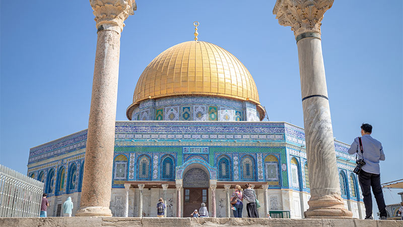 The Dome of the Rock in Jerusalem.