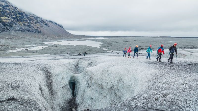 Visiting Jökulsárlón Glacier.