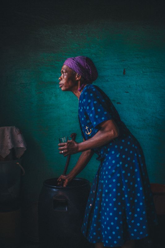 A villager in the highlands of Lesotho.