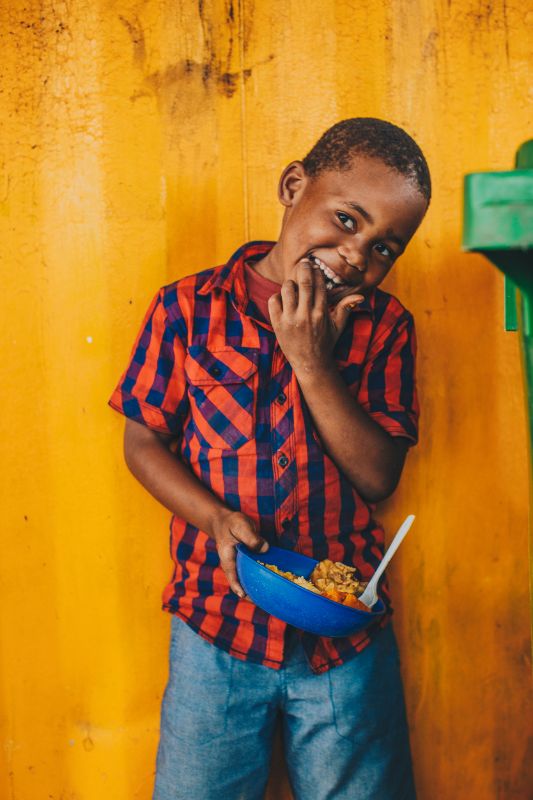 Connecting with a local boy in South Africa.
