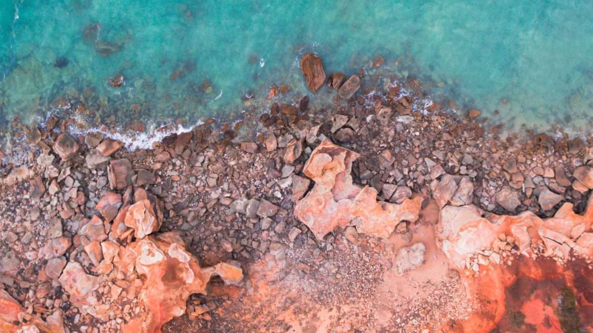 rocky shoreline in Australia