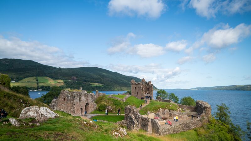 Urquhart Castle on the banks of Loch Ness