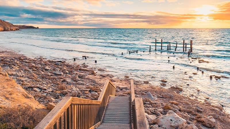 Golden hour at Port Willunga Beach