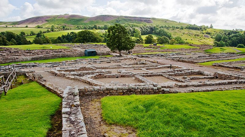 The ruins of Vindolanda along Hadrian's Wall