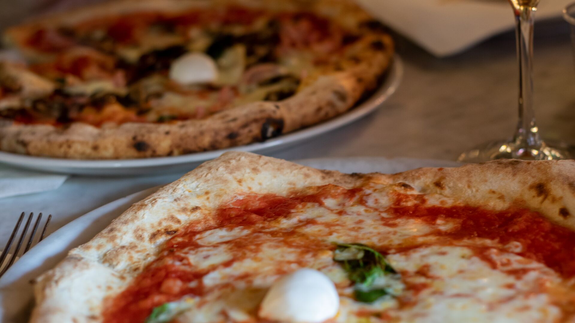 Traditional Neapolitan pizza in Amalfi, Italy