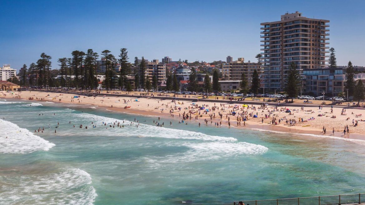 Aerial view of Manly Beach, Sydney, Australia