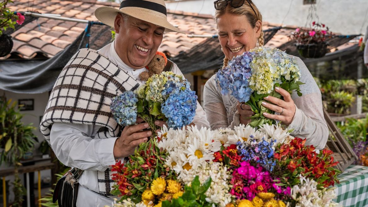 Visit a flower market in Colombia