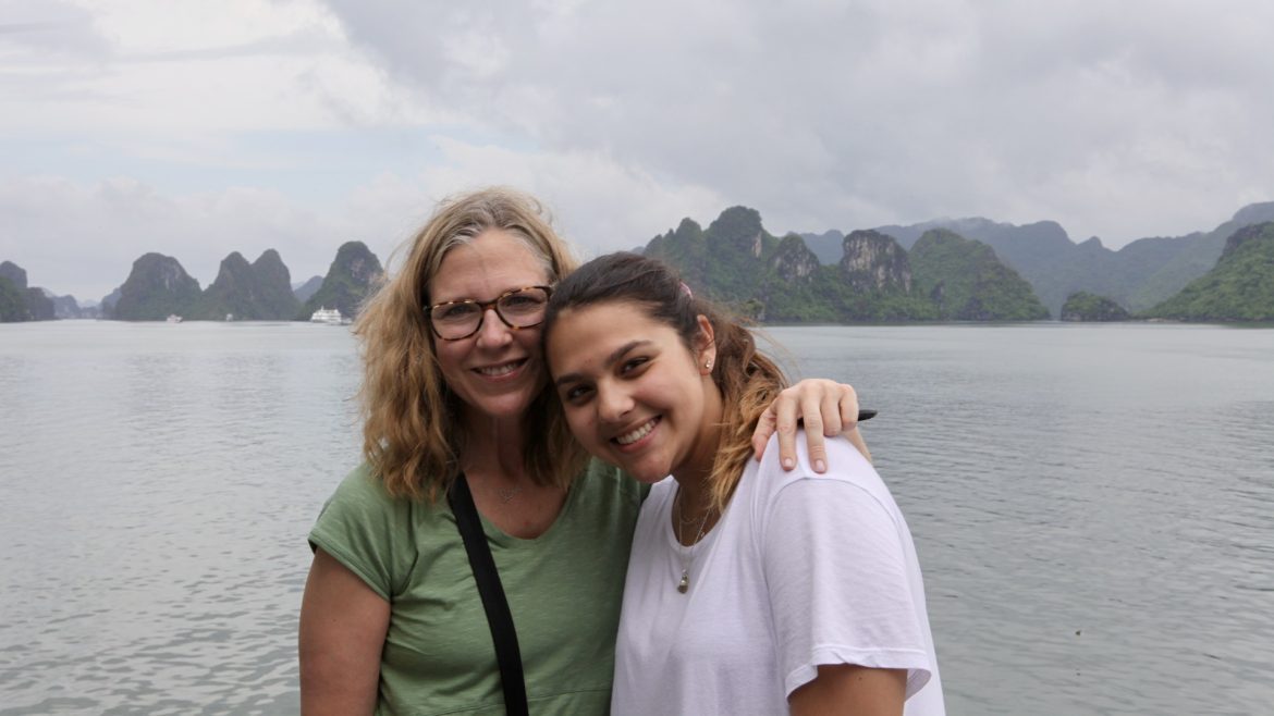 Lisa and Sophie in Halong Bay, Vietnam