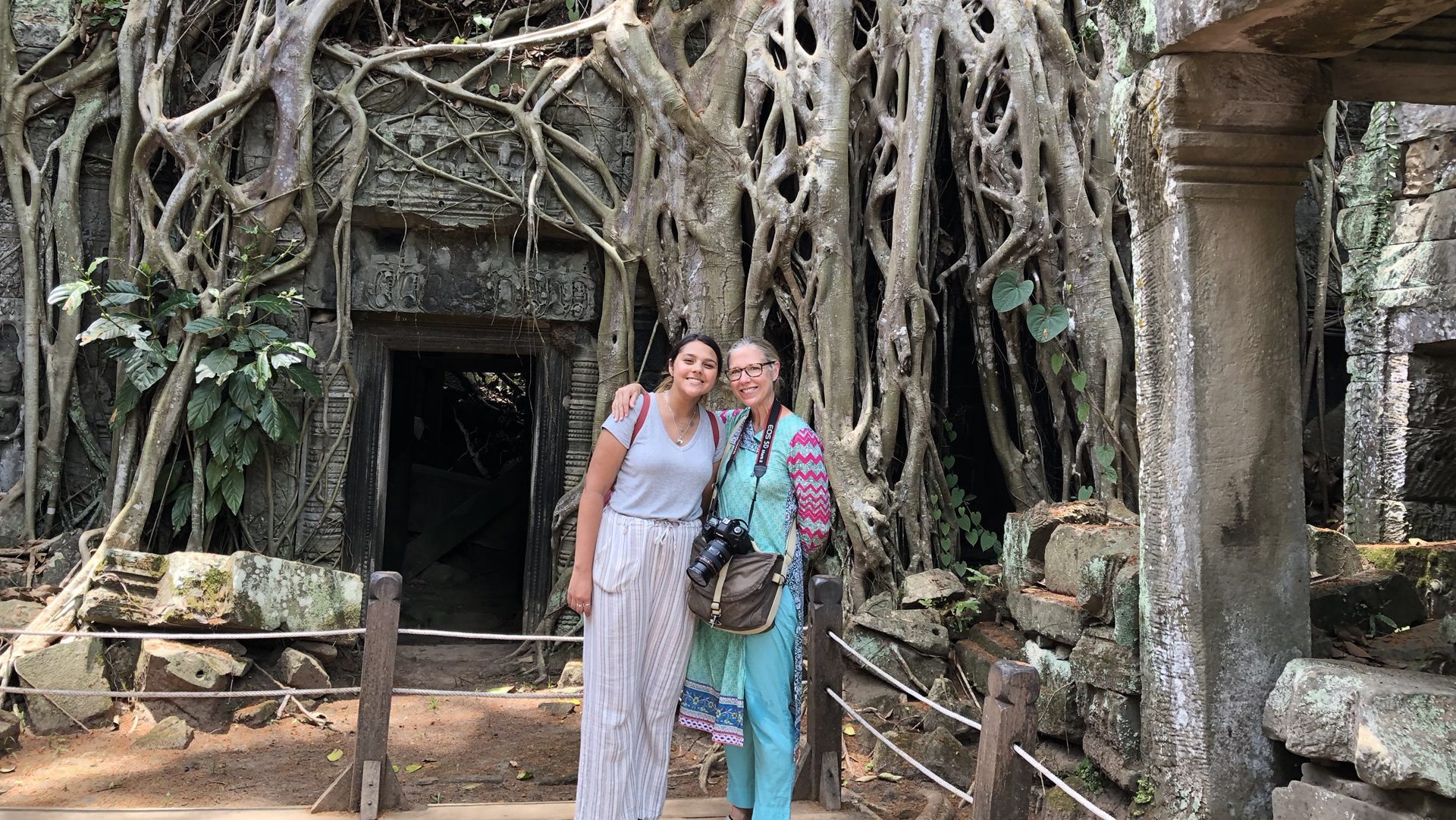 Lisa and Sophie at Angkor Wat, Cambodia