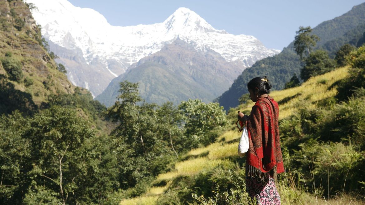 Woman in the mountains of Nepal
