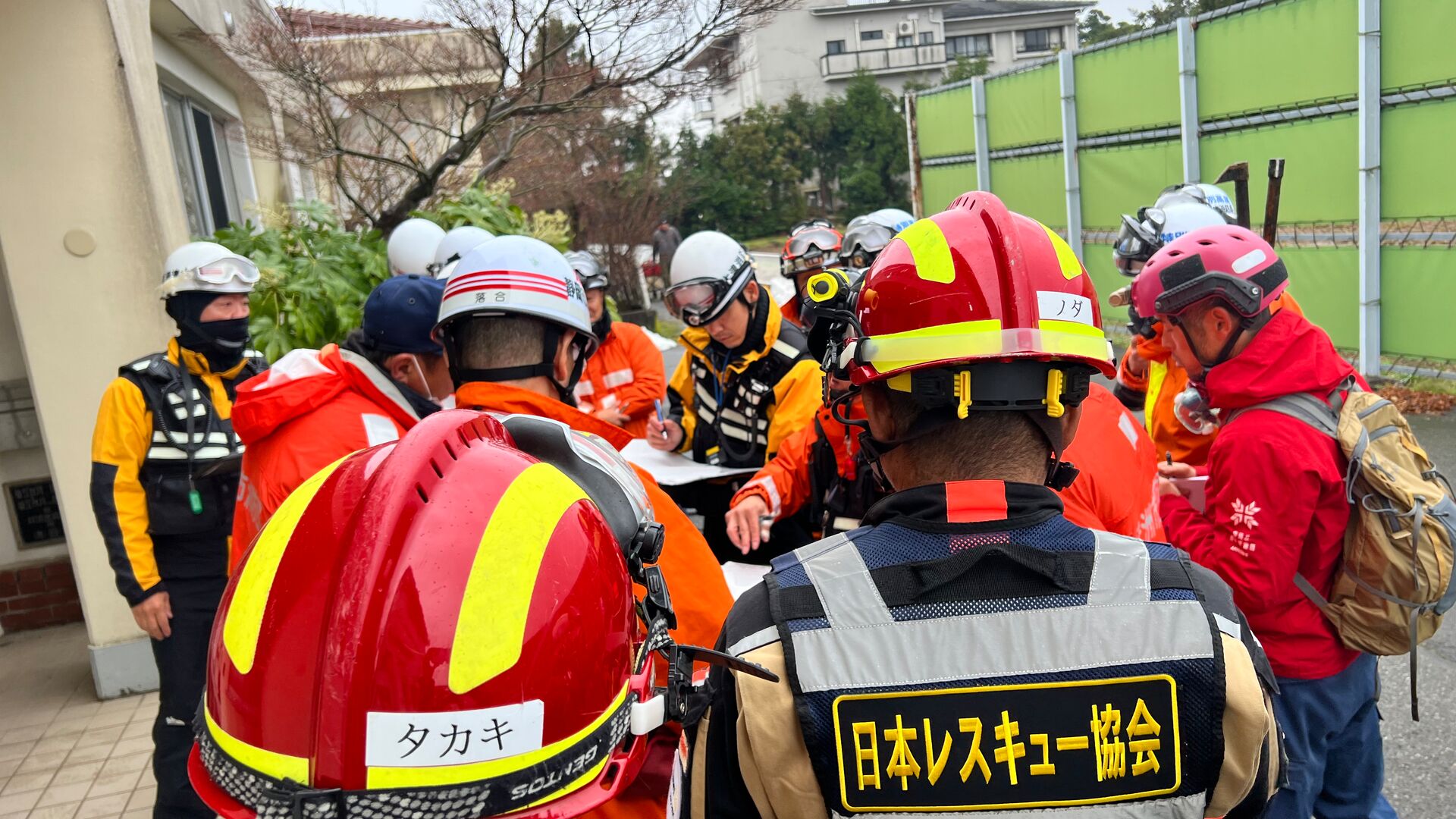 Crews for the Japan Rescue Association. 