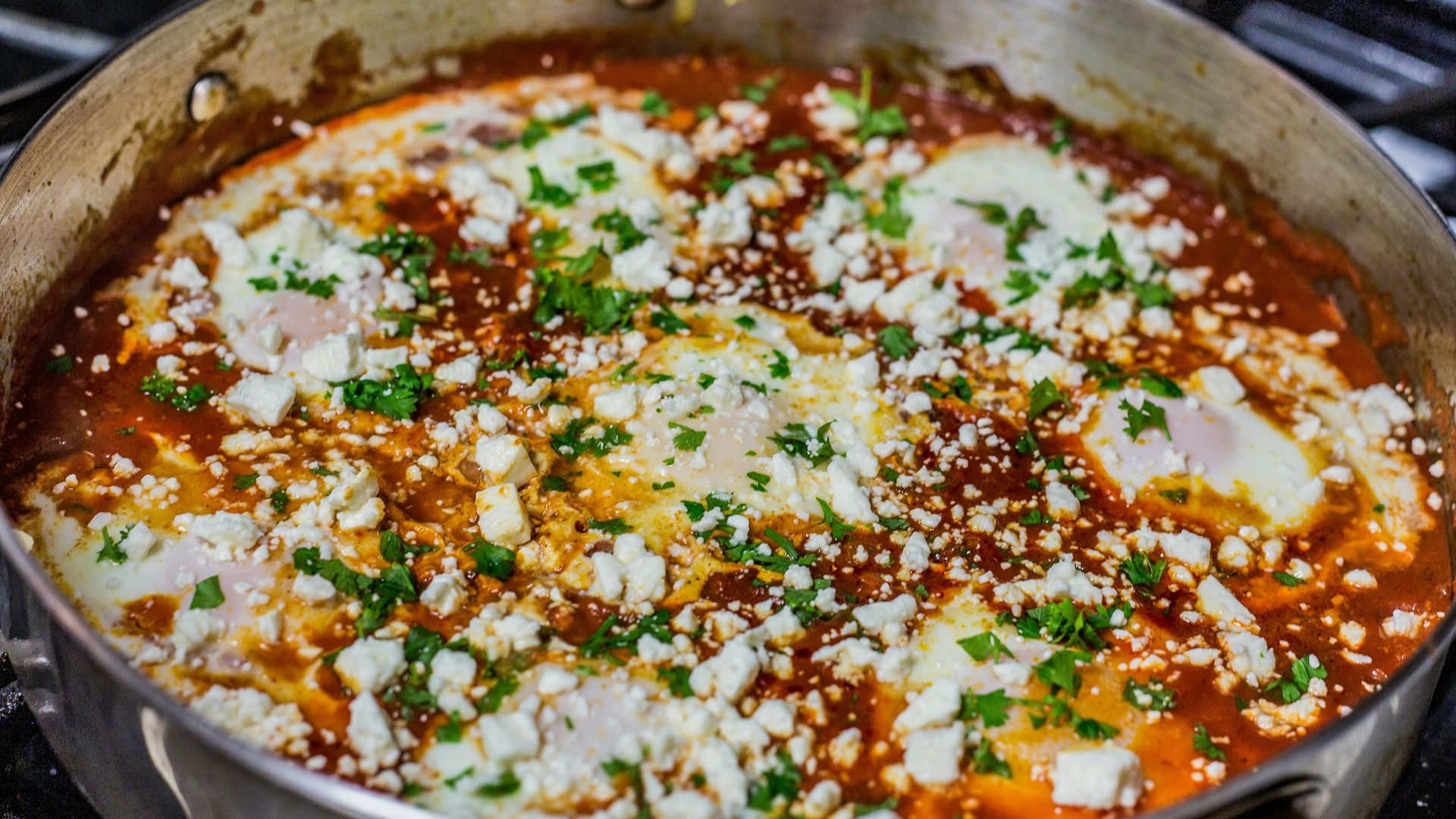 The brunch dish of shakshuka.