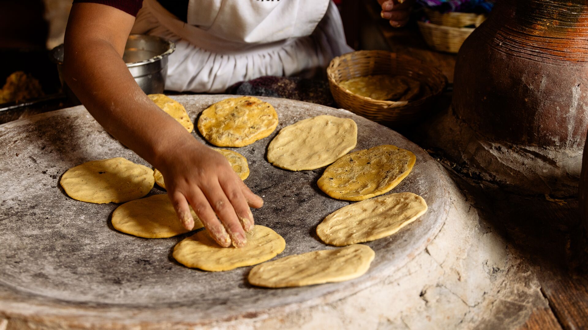 Cooking local dishes on the Tikal Guatemala And Belize Short Break.