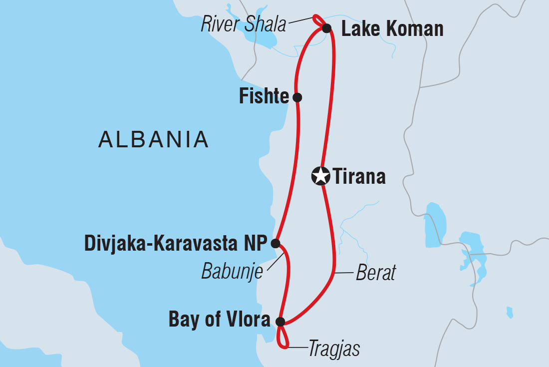 Map of Albania Adventure including Albania
