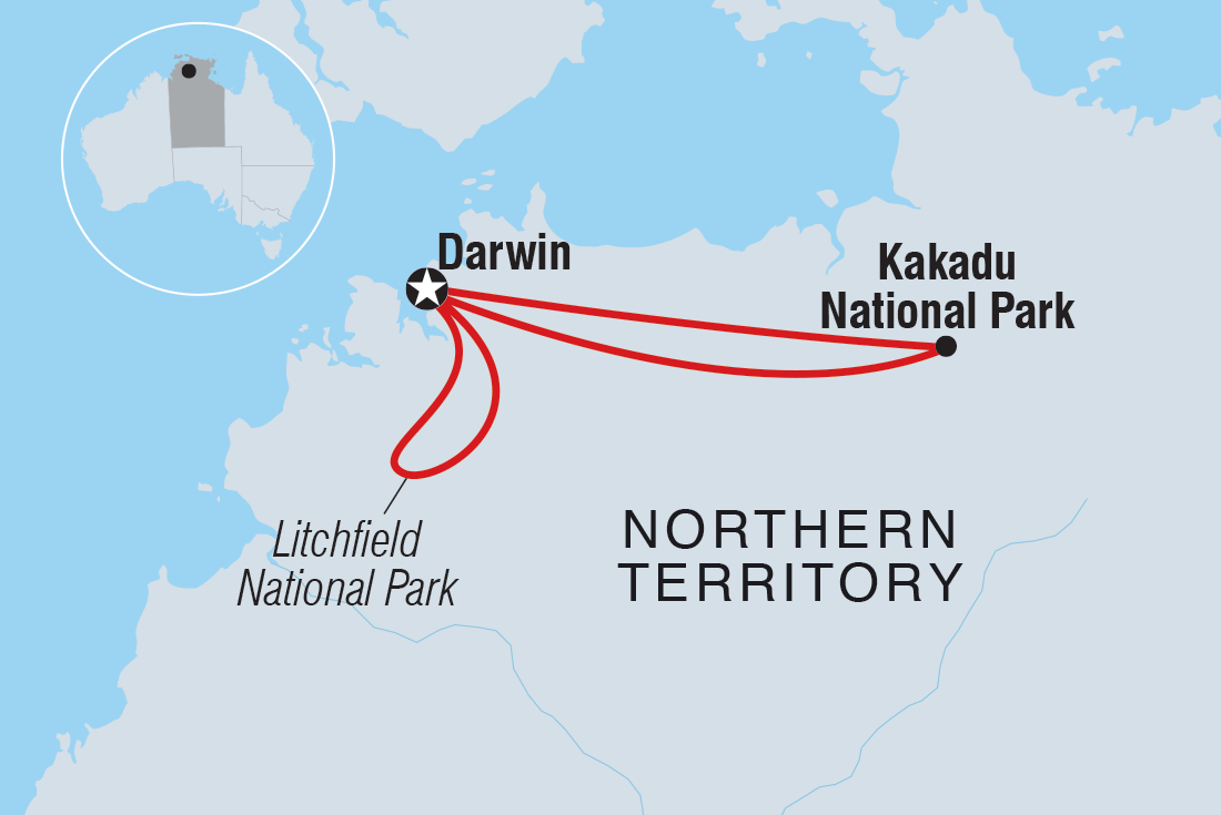 Map of Best Of The Top End & Kakadu including Australia