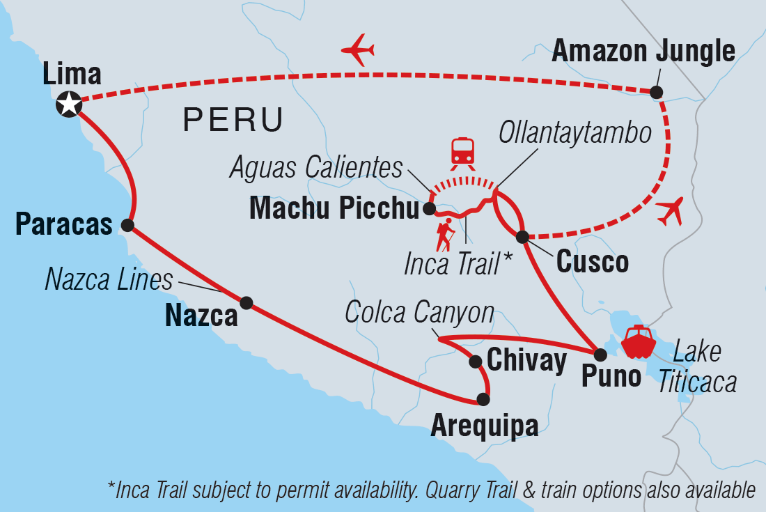 Map of Peru Encompassed including Peru
