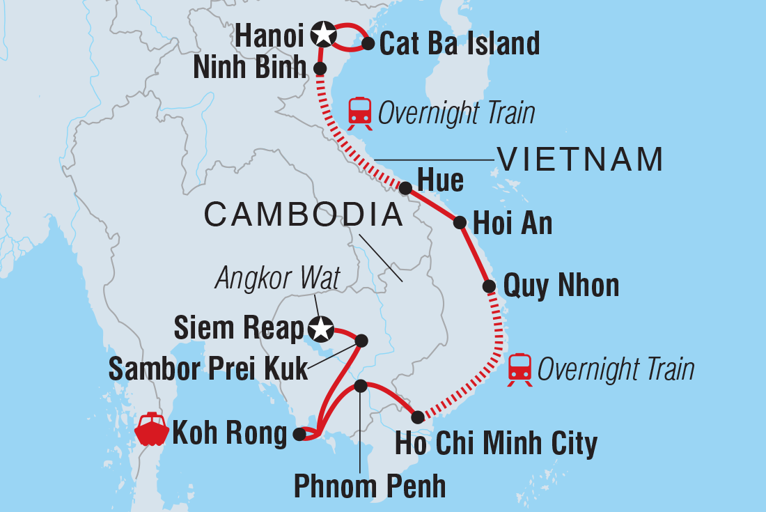 Map of Real Vietnam To Cambodia including Cambodia and Vietnam