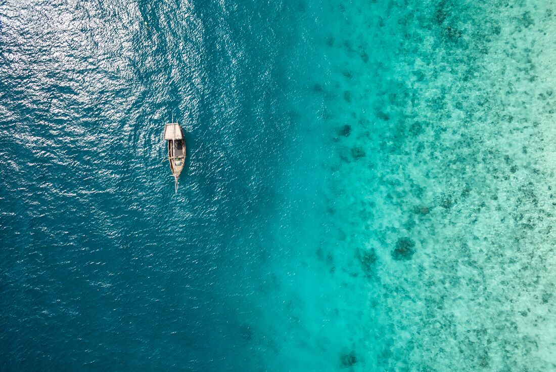 tanzania zanzibar ocean boat aerial