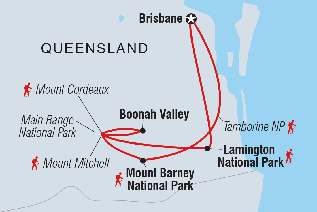 Map of Walk Queensland's Scenic Rim including Australia
