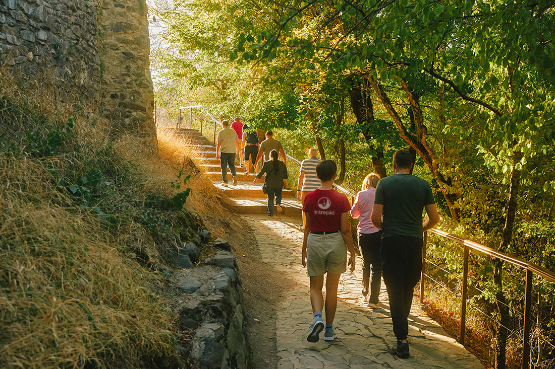 Intrepid leader and travellers on the Tsinandali Estate visit near Khaketi