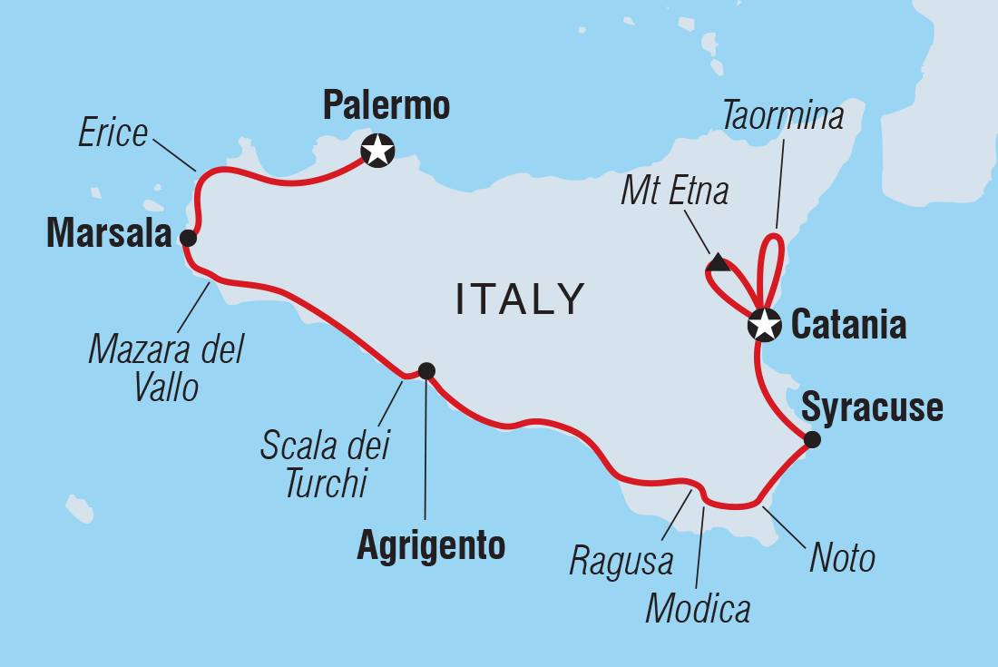 Map of Premium Sicily including Italy