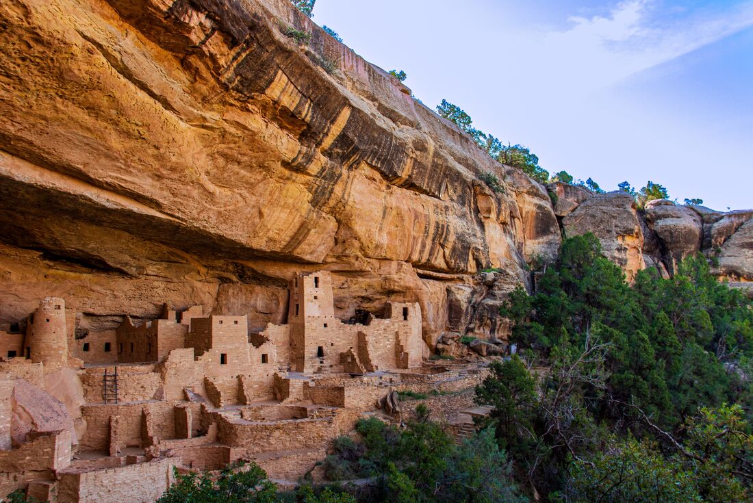 Cliffside dwelling of Cliff Palace at Mesa Verde National Park, Colorado, USA
