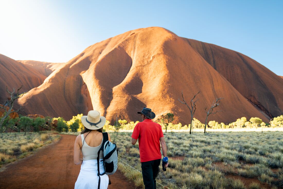 Traveller enjoys intrepid leader guided walk red centre