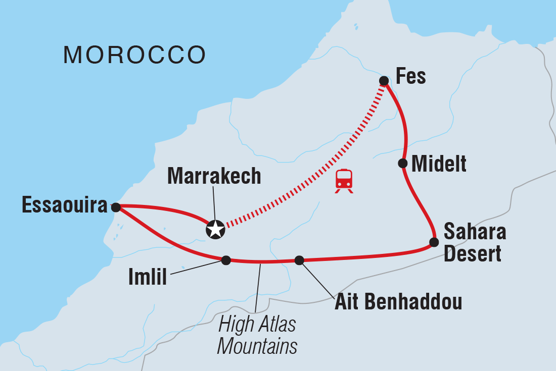 Map of Best Of Morocco Family Holiday including Morocco