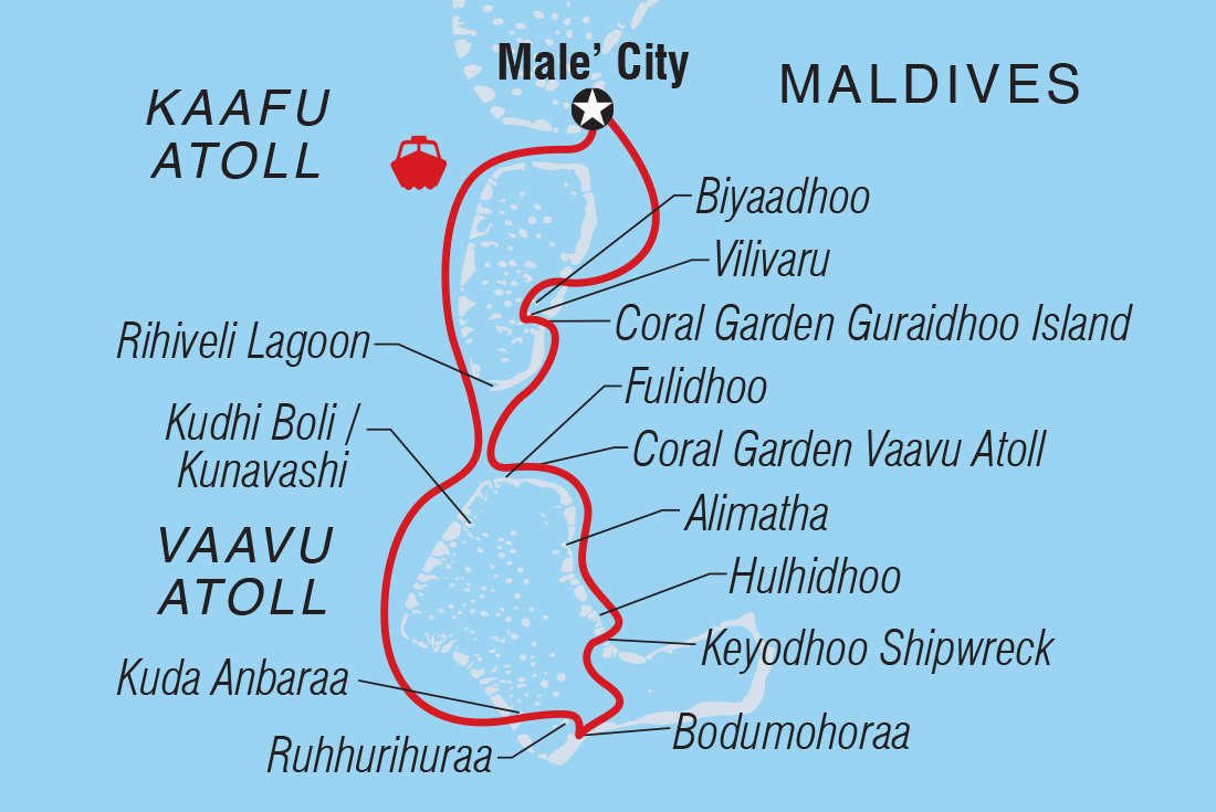 Map of Sail Maldives including Maldives