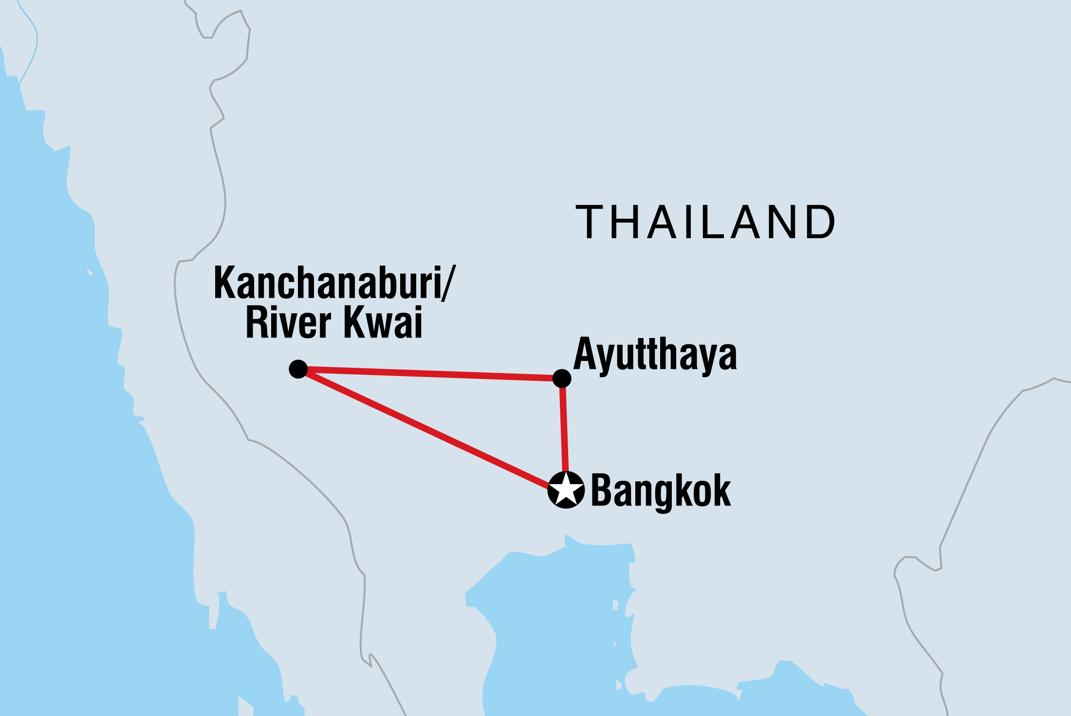 Map of Bangkok Independent Short Break: River Kwai & Ayutthaya including Thailand