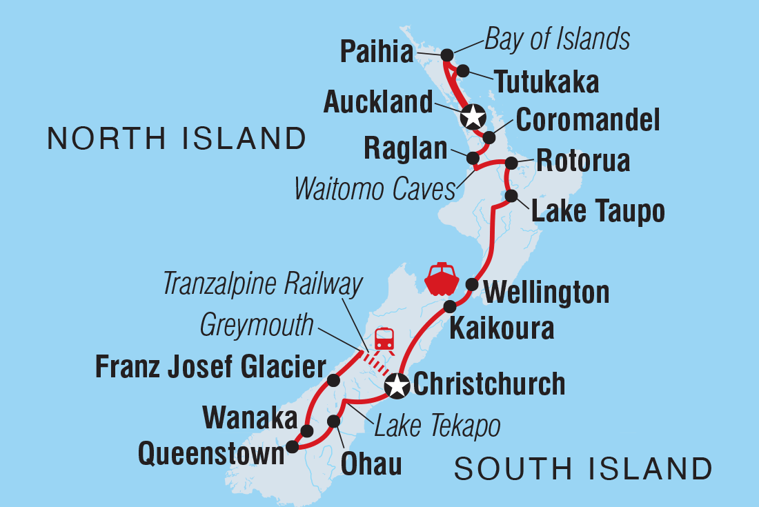 Map of Ultimate New Zealand including New Zealand