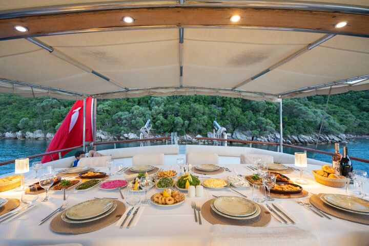 Dining at Turkish Gulet