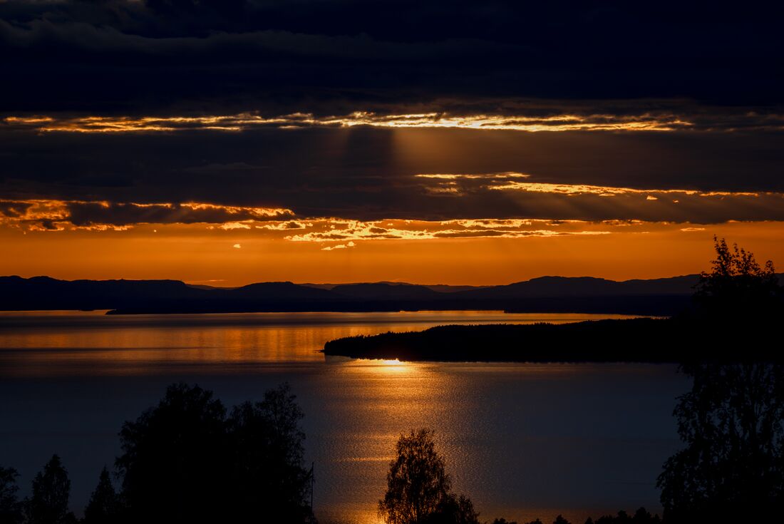 Sunset over Lake Siljan in Tallberg