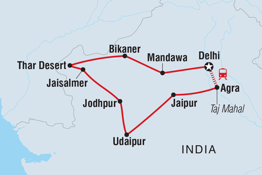 Map of Rajasthan Experience including India