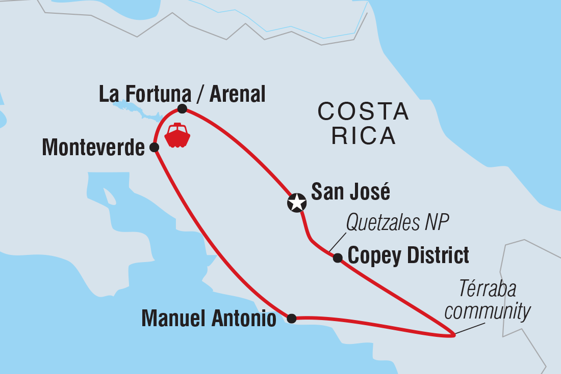 Map of Best Of Costa Rica including Costa Rica