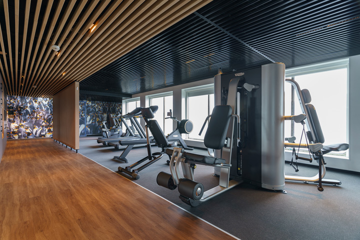 Ultramarine gym with various machines and 