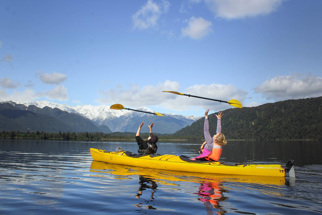 Kayaking at Franz Josef Glacier, South Island, New Zealand